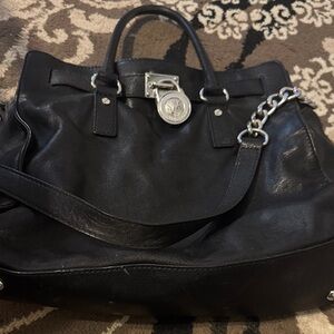 Michael Kors Black Leather Tote Bag